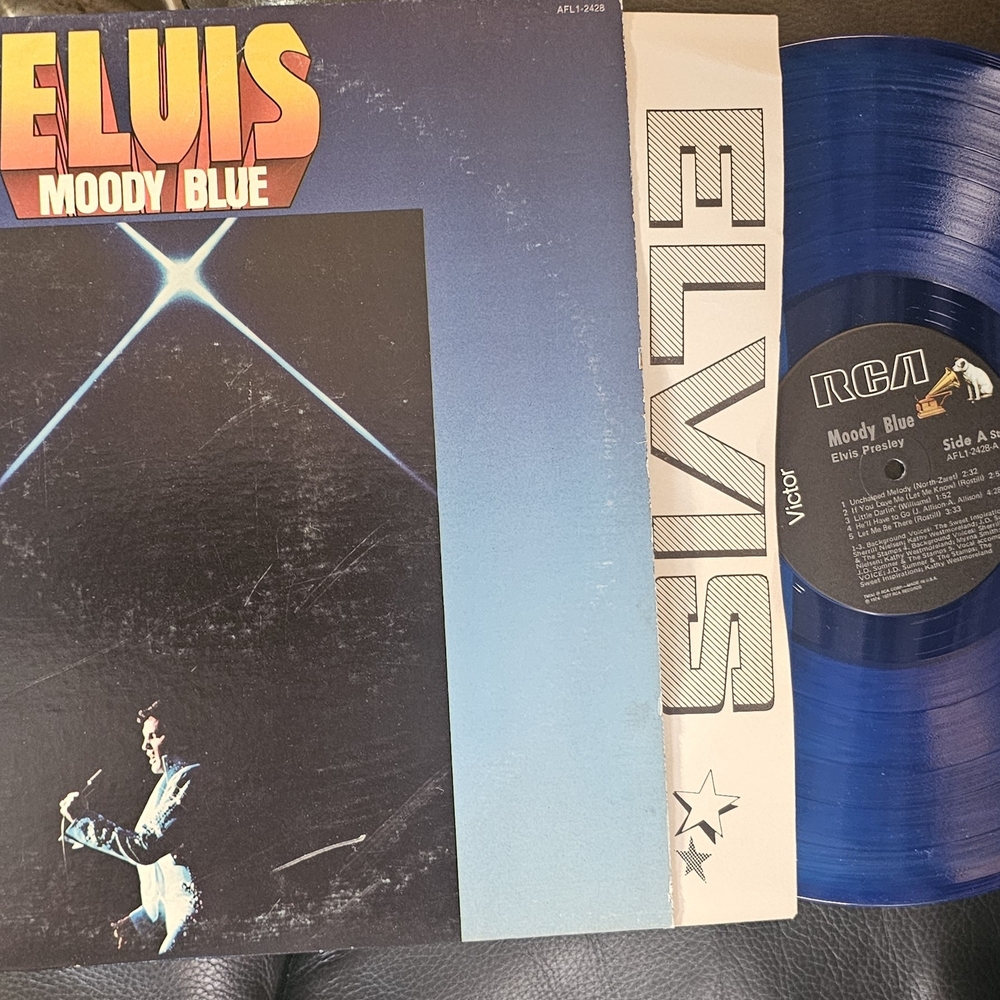 Elvis Presley Moody Blue Vinyl Record - Blue
